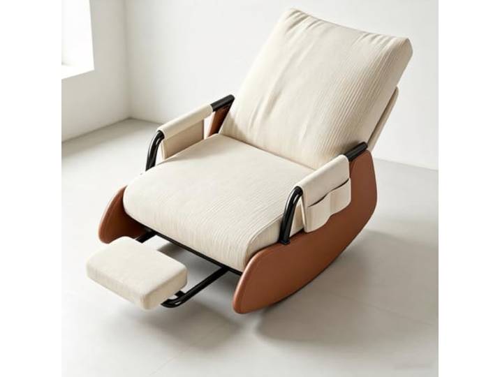 LCNDKF Ergonomischer Ruhesessel - mit Ausziehbarer Fußstütze Kompakter Loungesessel mit herausziehbarer Fußstütze und weichen Armlehnen für Schlafzimmer.