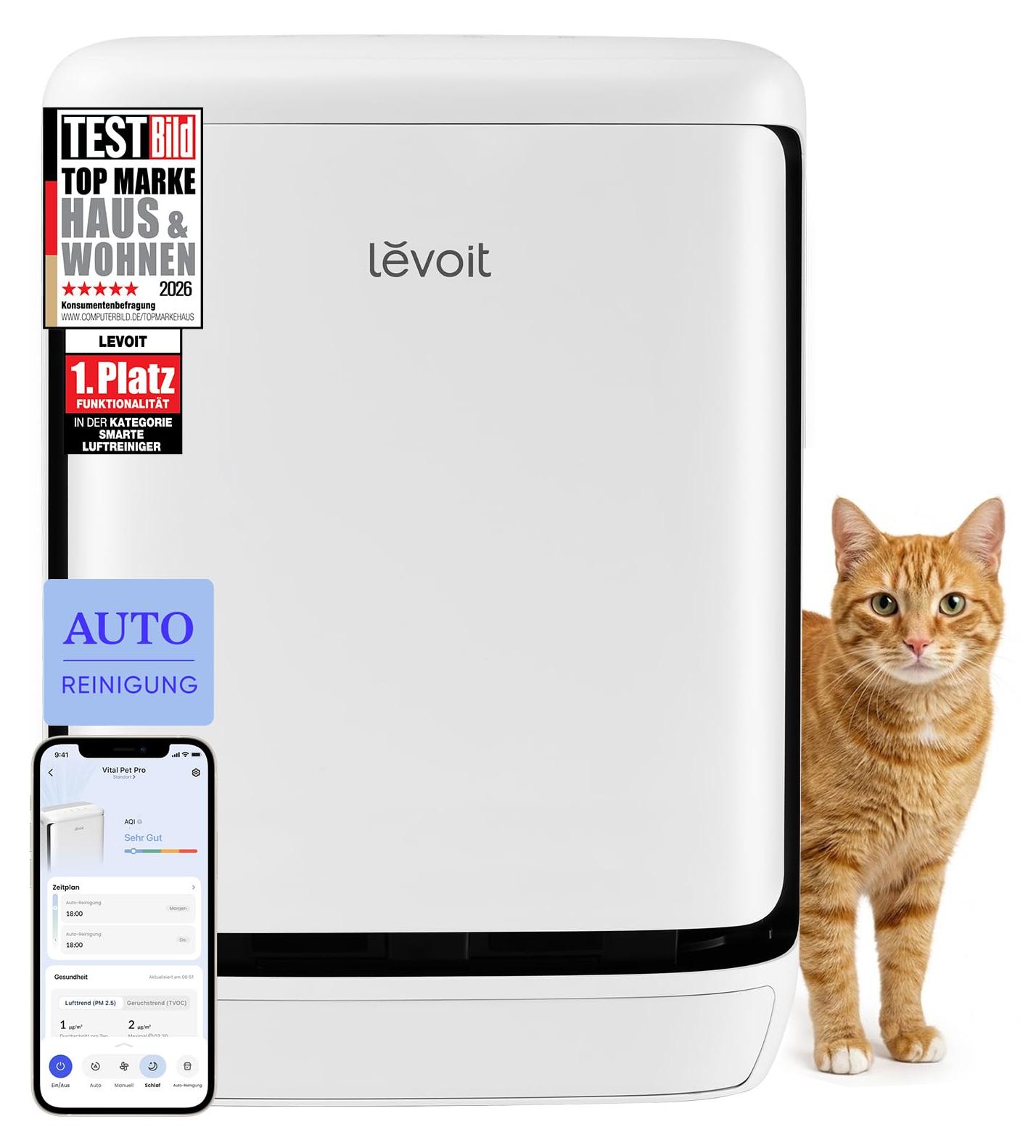 Levoit Vital Pet Pro Luftreiniger Tierhaare, PM2,5 & TVOC Sensor, Automatik