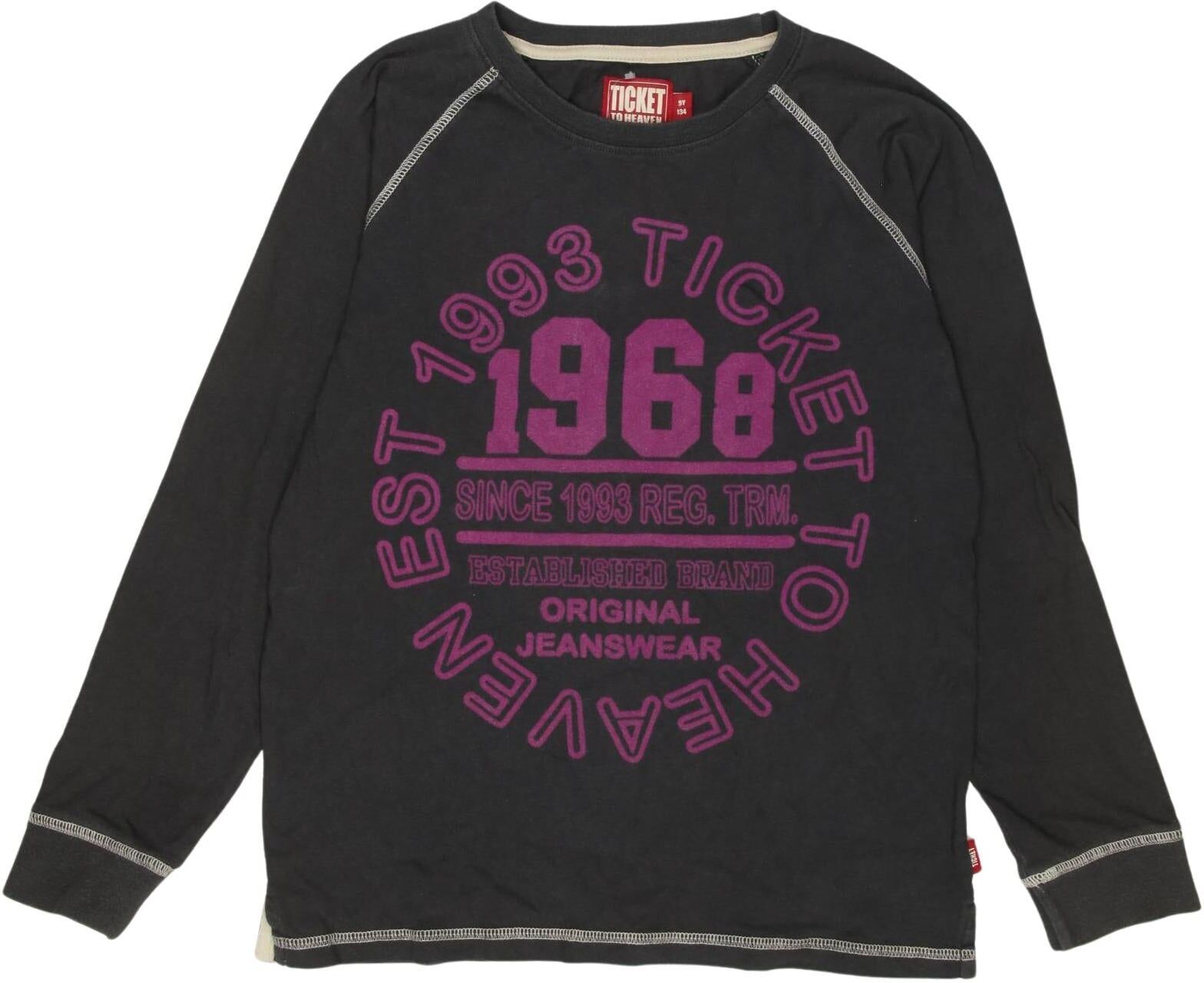 Ticket to Heaven Mädchen Langarmshirt, Grau, Gr. EU 134, Baumwolle - Second Hand
