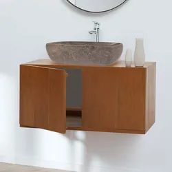 Teak-Waschbeckenunterschrank HWC-M86, Waschtisch, hochwertiges B-Grade-Teak (Kernholz, 20-30 Jahre), 40x80x40cm