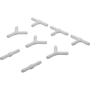 BGS-technic Schlauchverbinder 8790-6, 8-teiliges Set, Schlauchreparator für 6 mm, Y-, T-, & I-Verbinder