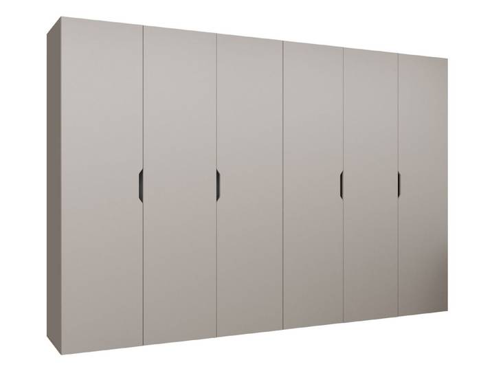 MIRJAN24 Kleiderschrank Malaga 300 (mit sechs Drehtüren) Kleiderstange, gedämpftem Schließsystem