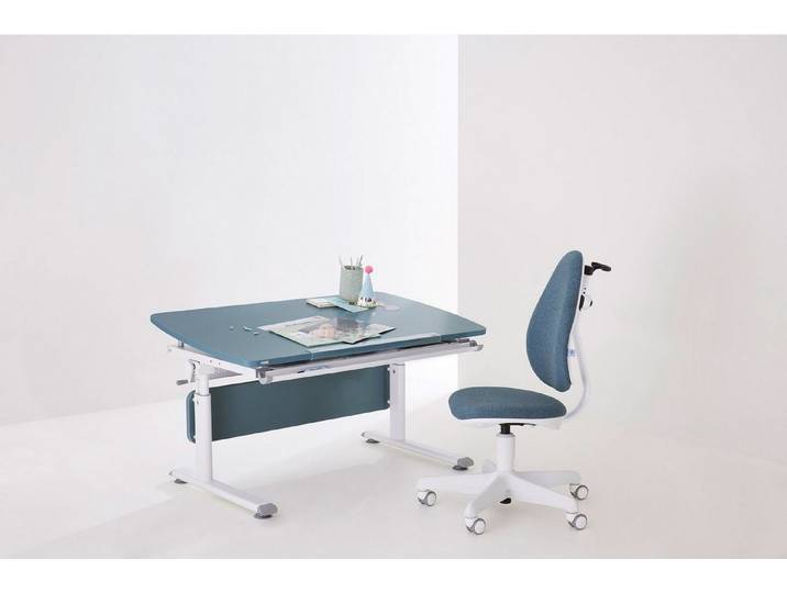 PAIDI Kinderschreibtisch DIEGO CURVED, Schülerschreibtisch, mitwachsend, ergonomisch, stufenlos höhenverstellbar, Tischplatte neigbar