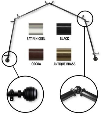 InStyleDesign Piper 4-Sided Bay Window Curtain Rod