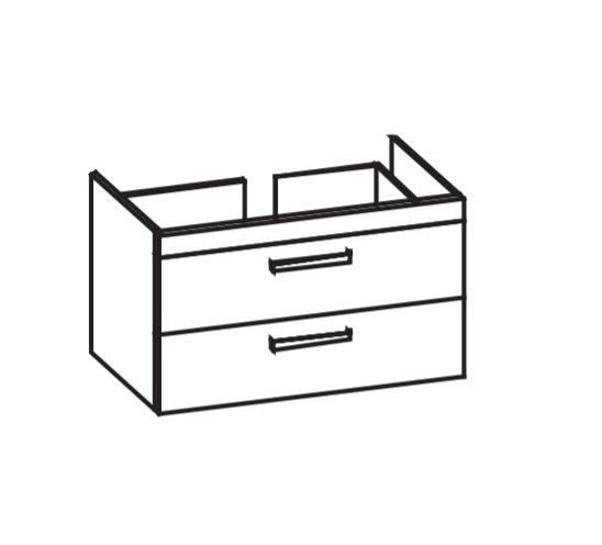 Artiqua 411 Waschtischunterschrank für My by Starck 233610 Stahlgrau, 411-WU2L-D55-7142-88 411-WU2L-D55-7142-88