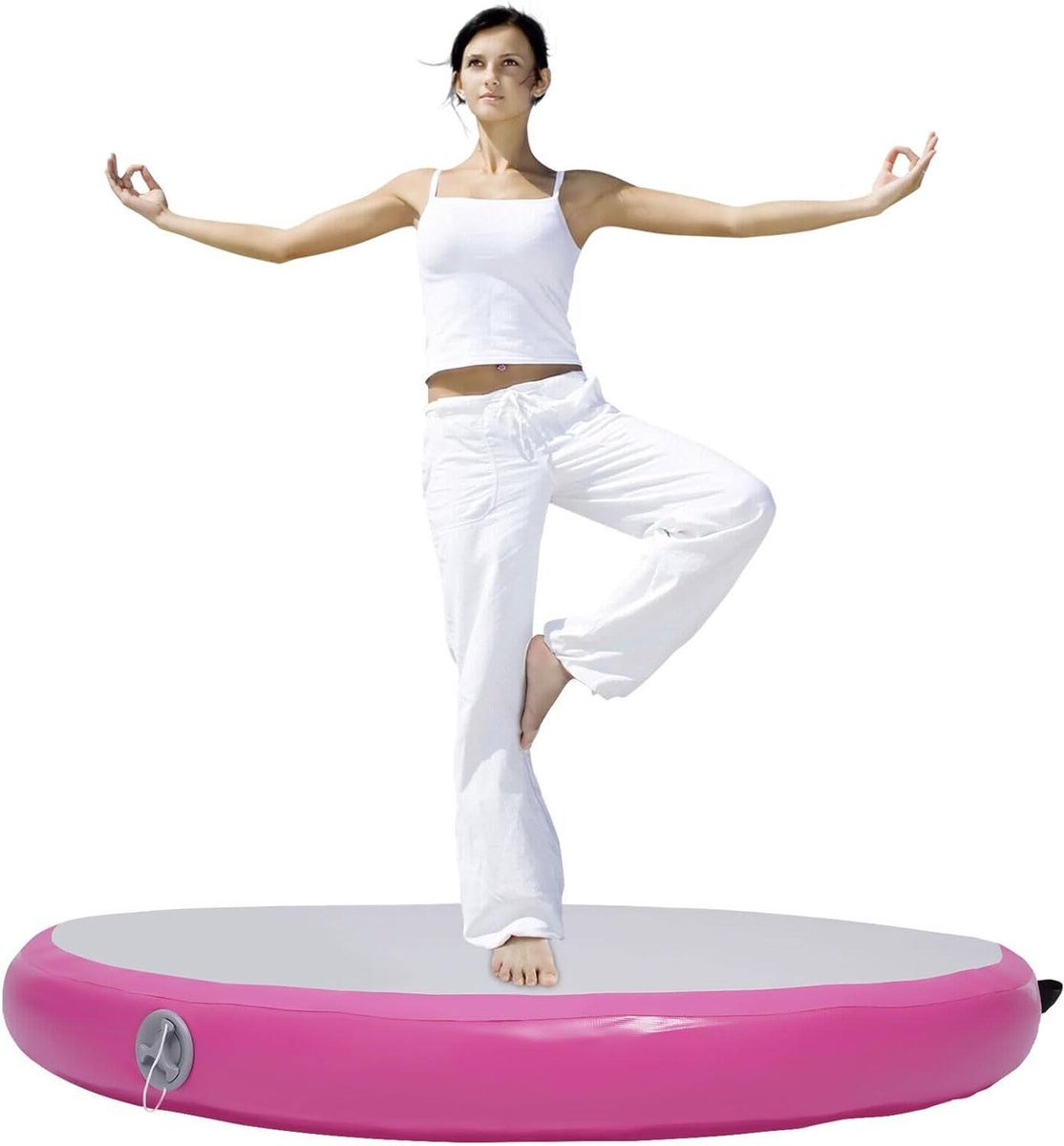 Opblaasbare Turnmat Airtrack voor gymnastiek training in roze grijs - 100 x 10 cm