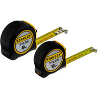 Tylon-Bandmaß Doppelpack, 5 Meter + 8 Meter schwarz/gelb, 2-teilig