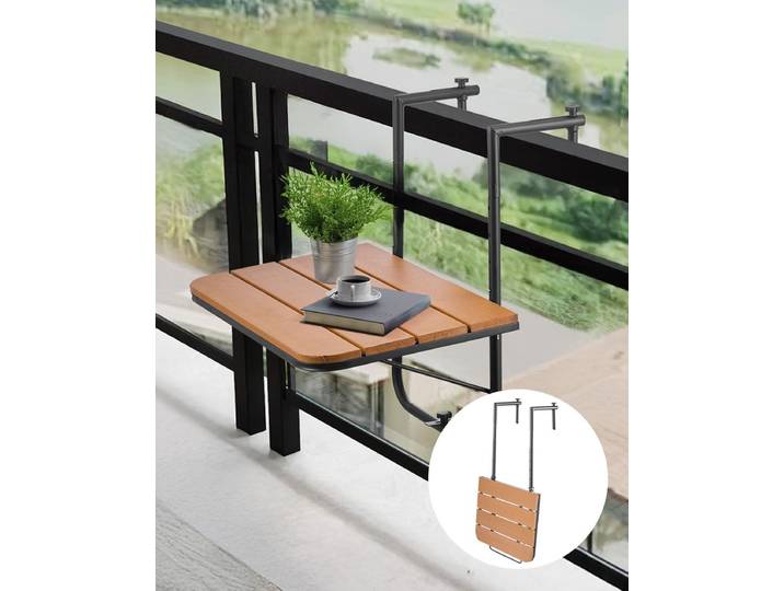 VEVOR Balkontafel Hangtafel Balkon Hangtafel Opvouwbaar Opvouwbare Tafel 595x400mm