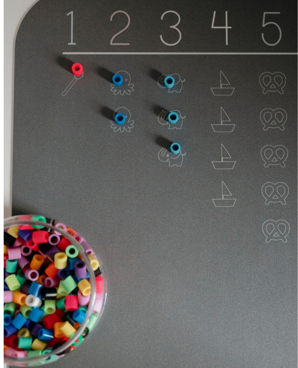 Platzset "Noui Noui XL Learning Numbers 55 x 45 cm", Baby, Gr. B/L: 55cm x, Kunststoff, grau (dunkelgrau), Platzsets Platzset dunkelgrau B/L: 55cm x, Kunststoff