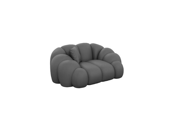 Design Echtleder Loungesessel „Solea“ Echtleder Dark Grey BLOOMINGLOFT Collection