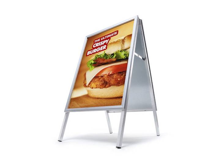 Showdown Displays Standregal Standard - DIN A1 - 32mm - Gehrung - Aluminium - Silber, 1-tlg.