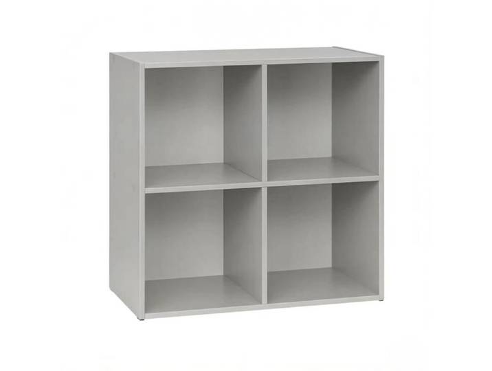 Bibliothèque cube 4 cases – étagère de rangement ouverte en bois d'ingénierie – gris 59 6 x 29 x 59 8 cm