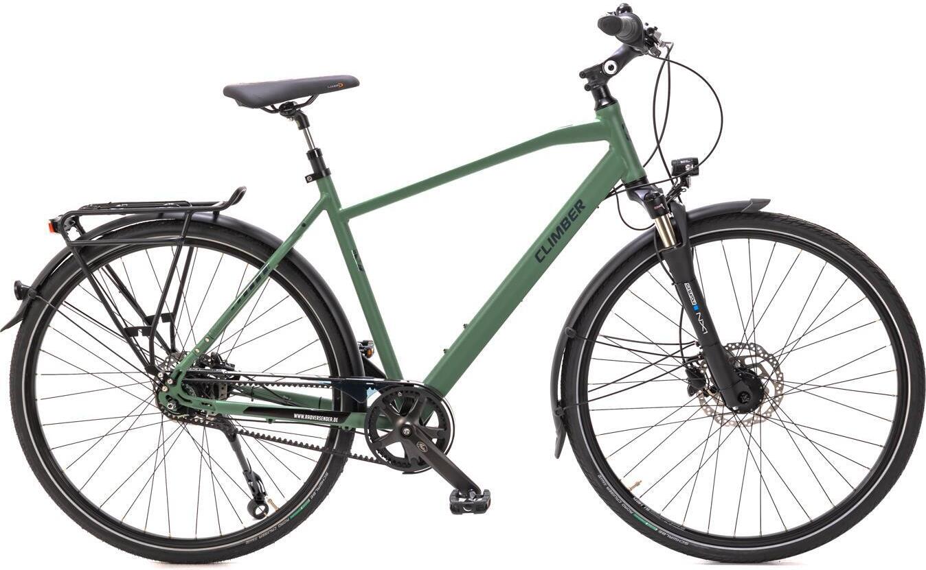 28 Zoll Alu Fahrrad Gates Riemenantrieb Shimano 7 Gang Nexus Scheibenbremse grün