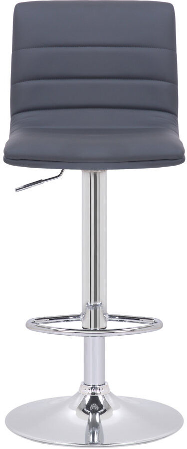 Metro Gunnell Swivel Upholstered and Faux Leather Adjustable Height Bar Stool Charcoal 39cm W X 45cm D