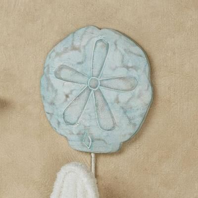 T.i./New Metal Design Sand Dollar Wall Hook Aqua , Aqua