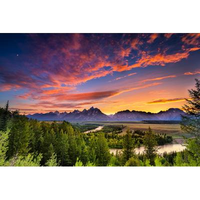Fototapete PAPERMOON "Snake River Sonnenuntergang", bunt, B:2m L:1,49m, Vlies, Tapeten