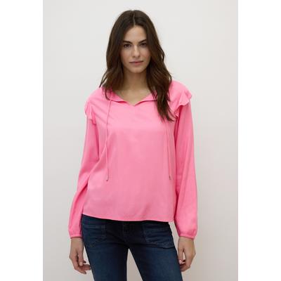 Langarmbluse STREET ONE STUDIO, Damen, Gr. 34, pink (glowy pink), Stoff, 100% Viskose, unifarben, klassisch normal, Rundhals, Bündchen, Blusen, aus softer Viskose