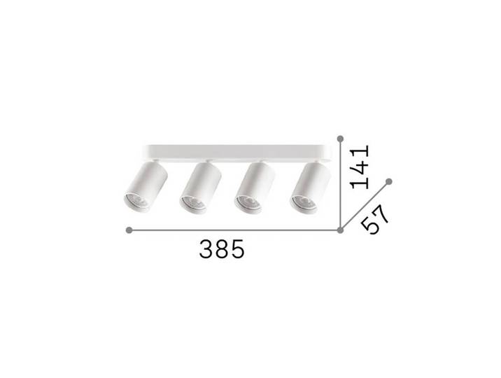 IDEAL LUX plafondspot Dynamite Round zwart 38 cm 4-lamps, zwart, Woon-/ Eetkamer, metaal, Modern, downlight