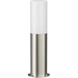ledscom.de Wegelicht / Pollerleuchte GROPO für außen mit Premium Echtglashaube – UV-beständig, kein Vergilben, IP44, 41 cm, edelstahl 1x E27 max. 40W
