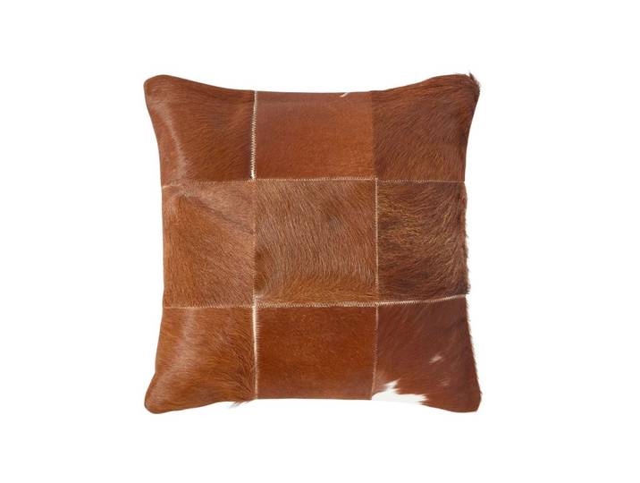 PATCHWORK-KISSEN Fell & Leder 45/45 cm