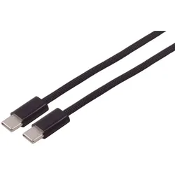 USB-C Ladekabel, 2.0, 60W, schwarz, Textil, 1m