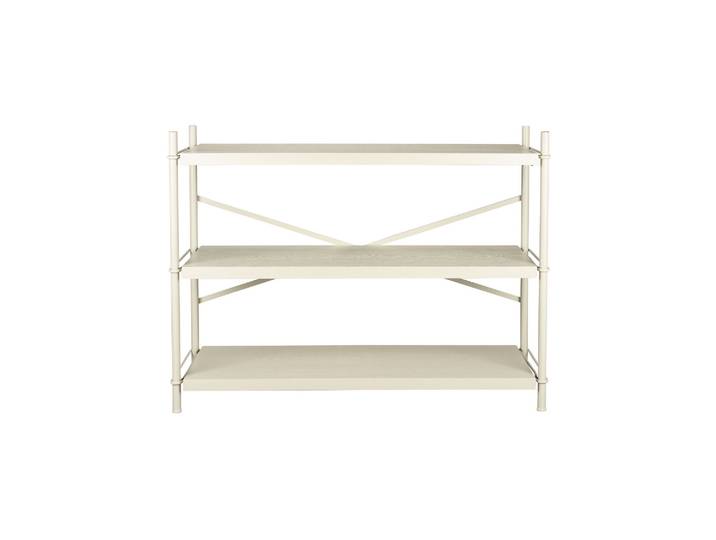 Étagère basse en bois d'hévéa beige Iron