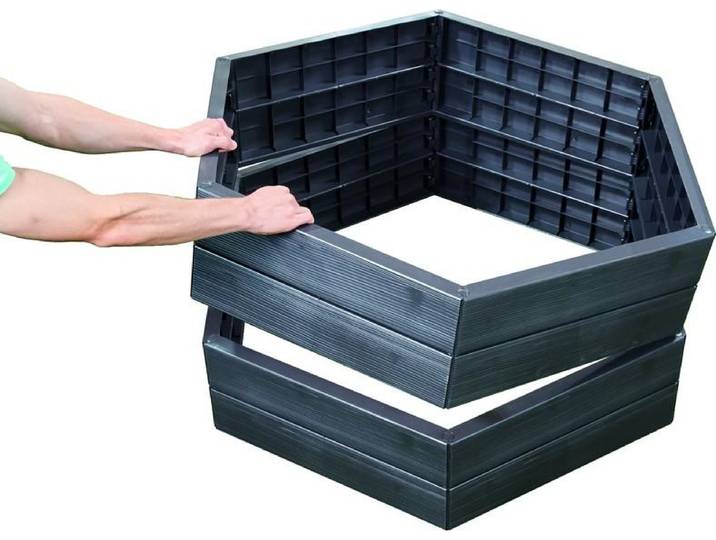 Kit 2 carrés potager ERGO avec 2 extensions - héxagone