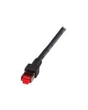 EFB Elektronik EFB-Elektronik Patch-Kabel RJ-45 M bis M 50 cm SFTP CAT 6 halogenfrei geformt Schwarz (K5515.50)