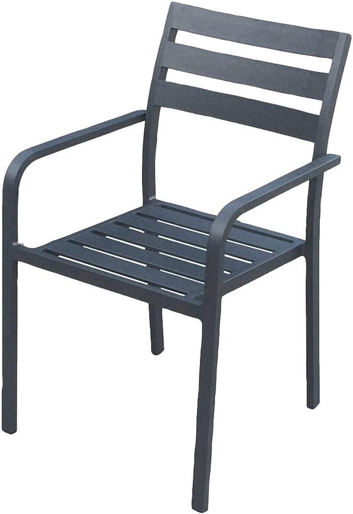 Stapelstuhl GARDEN PLEASURE "TREVISO", grau (anthrazit, anthrazit, anthrazit), B:55cm H:88cm T:63cm, Aluminium, Stühle, Stapelstuhl, 4er Set