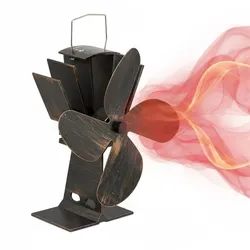 Relaxdays Ofenventilator ohne Strom Vintage Hellbraun,Schwarz