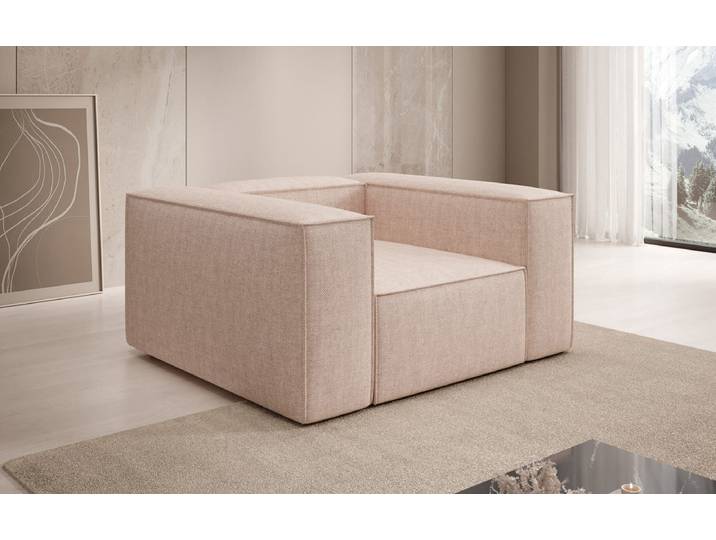 Designer Sofa-Sessel Lesley in Leinen-Optik - Beige - Leinen-Optik - Luxusbetten24
