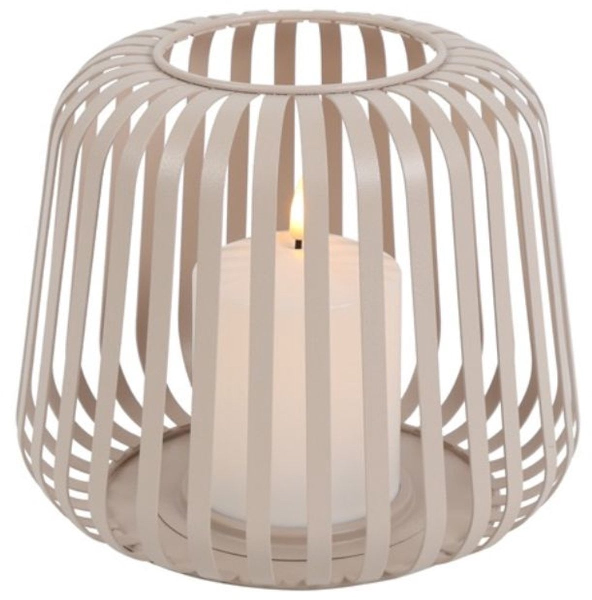 Countryfield Windlicht Lydia met led kaars Creme outdoor