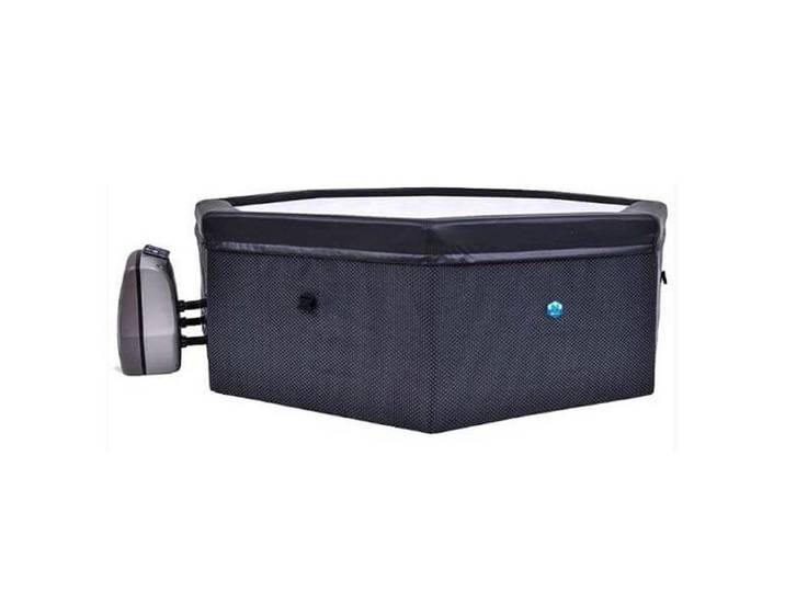 netspa octopus avec mobilier + ensemble 5 elements (banc confort + etagère basse + marche haute + double étagère + habillage de protection du bloc mo