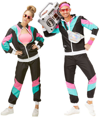 Trainingsanzug "80er Jahre" unisex, schwarz