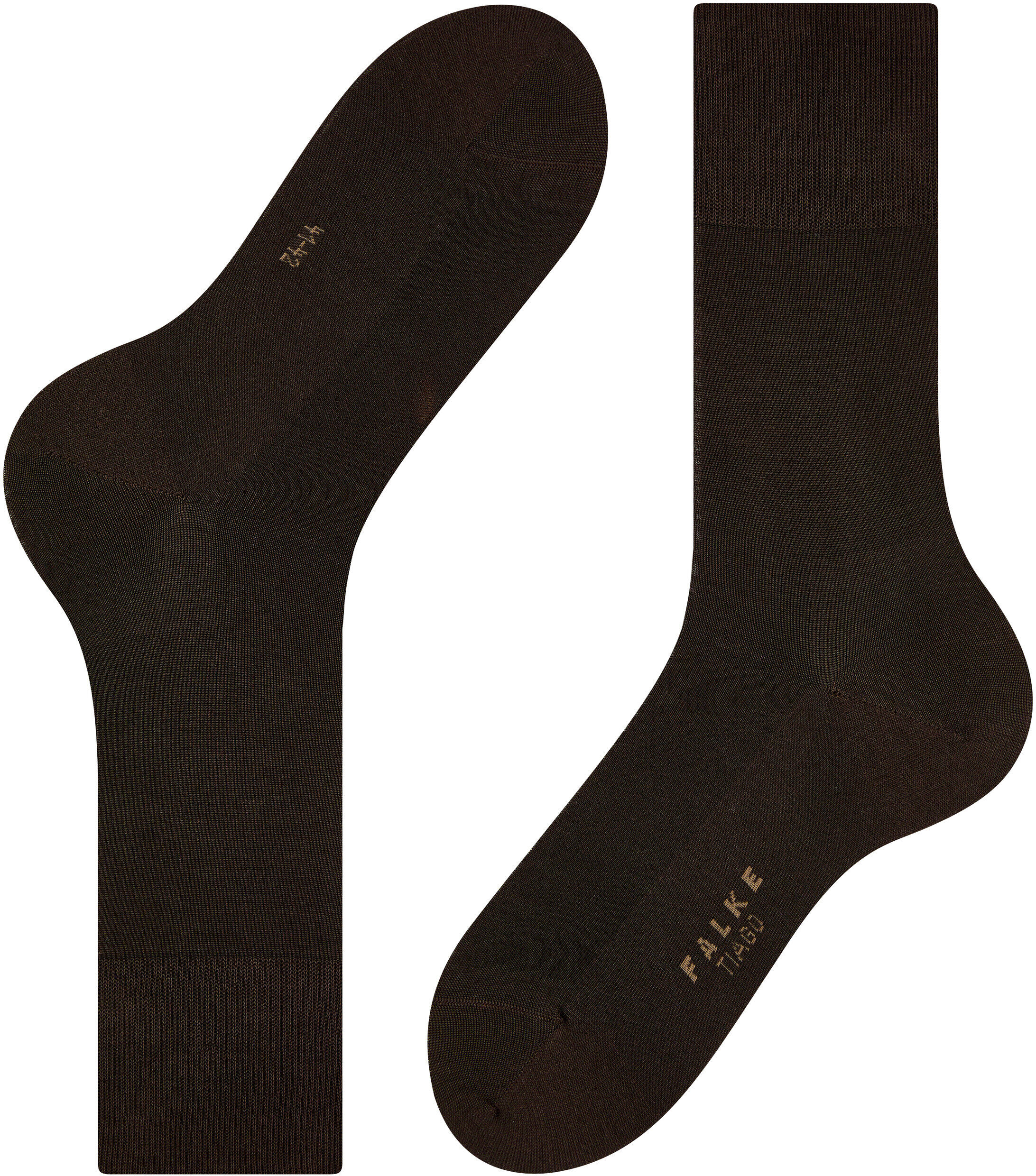 Socken FALKE "Tiago", Herren, Gr. 47-48, braun (5930, braun), Obermaterial: 93% Baumwolle, 5% Polyamid, 2% Elasthan, unifarben, Socken Socken, mit feinem, gleichmäßigem Maschenbild