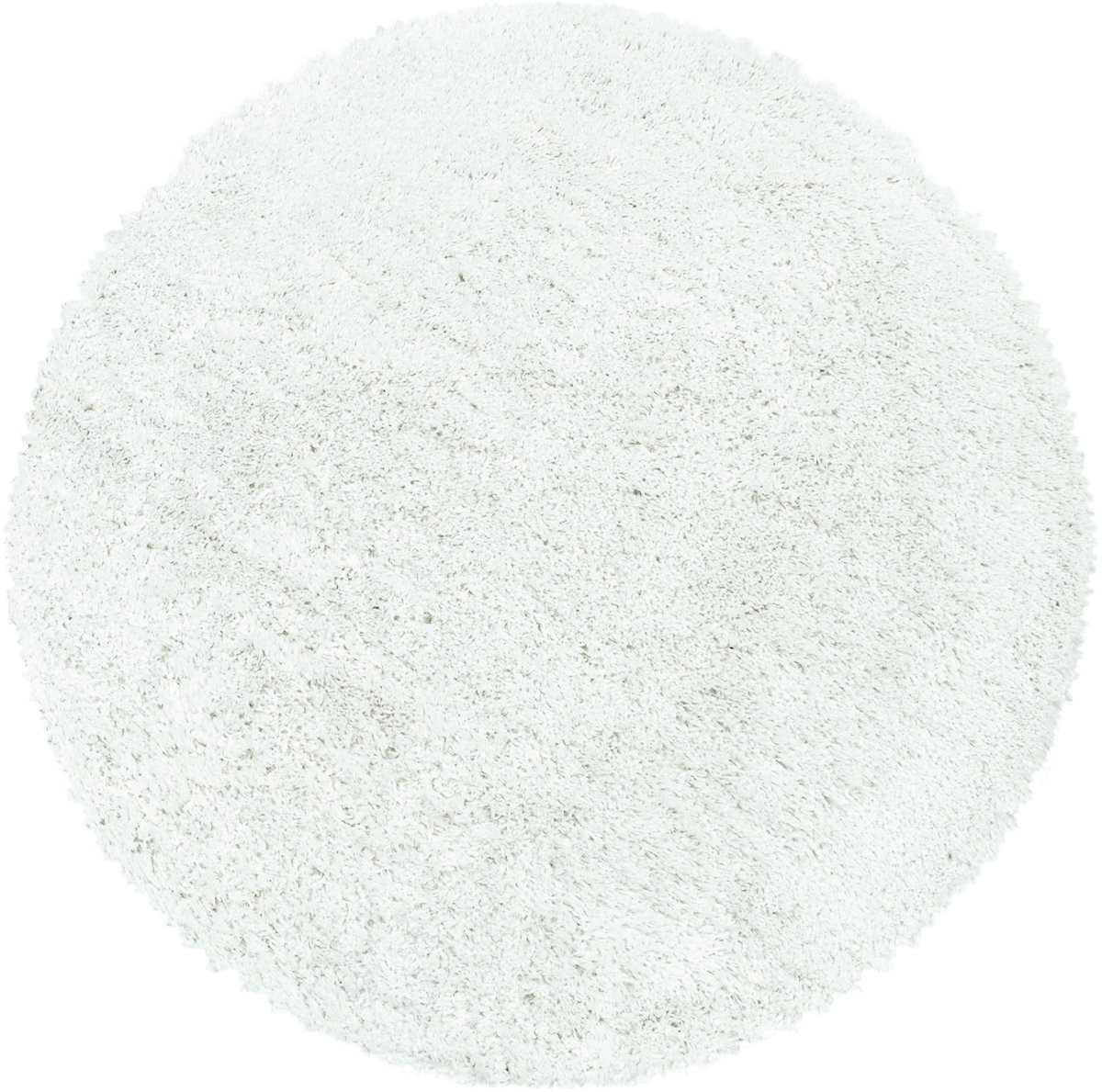 Extra hoogpolig shaggy vloerkleed Fluffy - Rond - Wit - Diameter: 120 cm