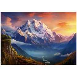 FOTOTAPETE Gebirge Natur Blau 254x184 cm