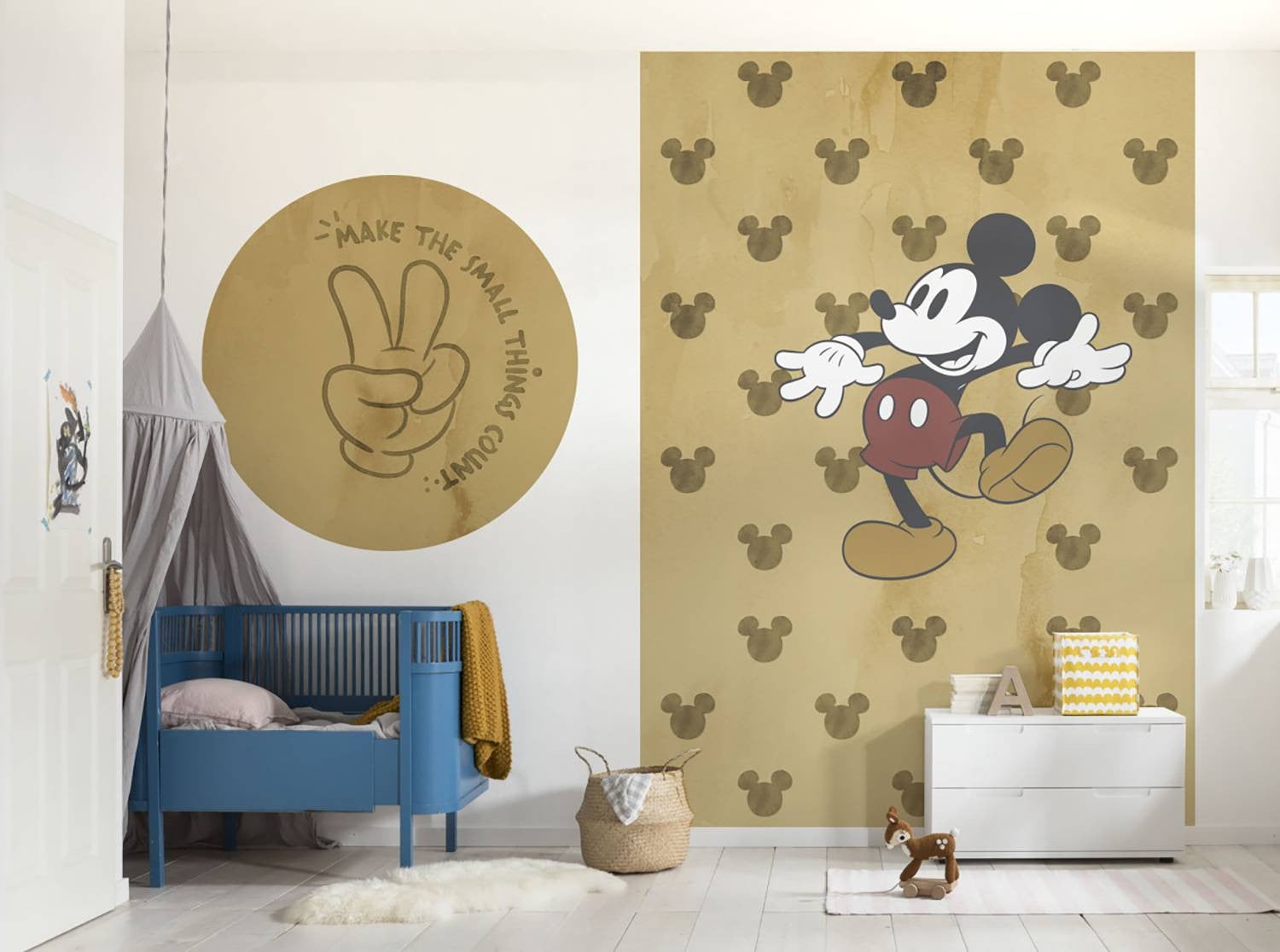 Komar Dot zelfklevend vlies fotobehang Mickey Love Wins, rond, multicolor, diameter: 125 cm