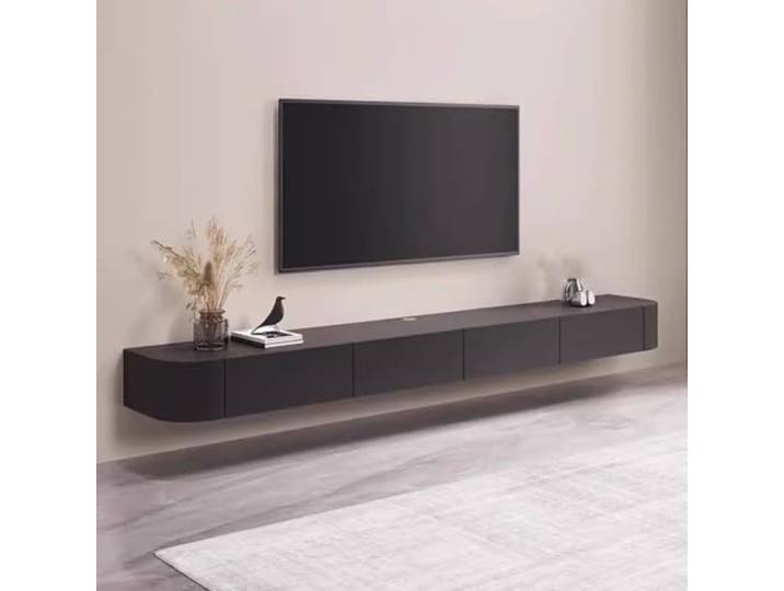 Schwebender TV-Ständer Schwimmendes TV-Gerät Wandmontiert Unter TV-Ständer Hängender TV-Schrank Aus Massivholz Im Wohnzimmer Modernes Unterhaltungsmedienkonsolenzentrum for Das Wohnzimmer(240*20*30cm)