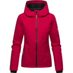 MARIKOO Damen Sportliche Outdoorjacke Übergangs Regenjacke mit Kapuze Brombeere