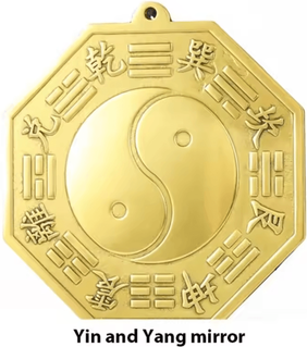 Inspire Curations Chinese Brass Bagua Convex Feng Shui Mirror Pendant 6.5cm 1