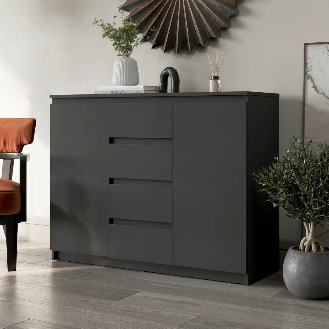 Metro 109 cm W Sideboard Black 85cm H X 109cm W X 40cm D