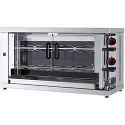 Vitrokeramik hähnchengrill 2 schwerter = 10/12 hühner - 1100x450x600 mm - 8400 W 400/3V - 53104021 Eurast