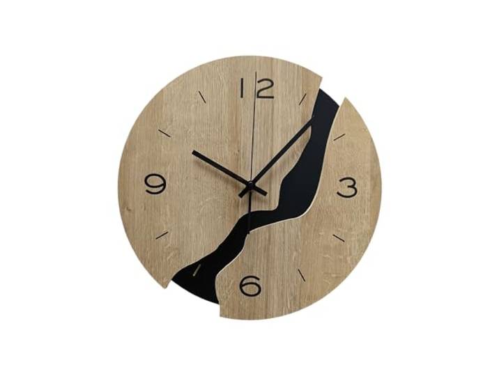 STYLER Wanduhr Billy 36 cm Lautlose Uhr aus Holz Made in EU – inklusive Wandaufhängung – Wanduhr ohne Tickgeräusche mit Metallzeiger Wohnzimmer Schlafzimmer Flur Küche Loft Modern Minimalismus