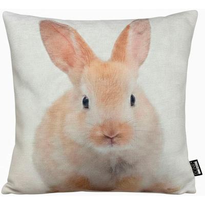 Dekokissen DONE. "BUNNY", beige, bedruckt, B:45cm L:45cm, Polyester, Dekokissen_Sitzkissen_Kissenhüllen, Strapazierfähiger Textildruck, mattes, hochwertiges Erscheinungsbild