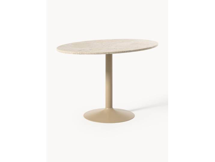 Ovaler Esstisch Miley mit Marmorplatte, 120 x 80 cm
