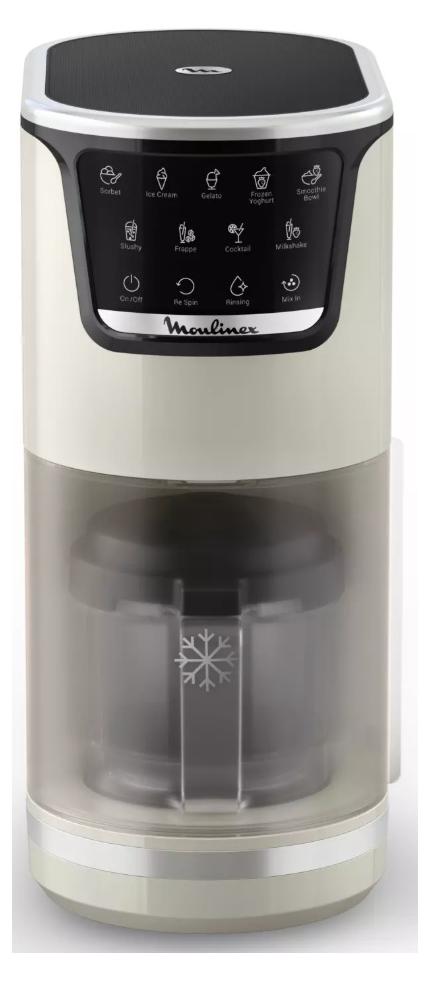 Moulinex Dolci MJ602AF0, Traditionelle Eismaschine, 1,4 l, 3 Becken, Weiß, Rise, Touchsteuerung
