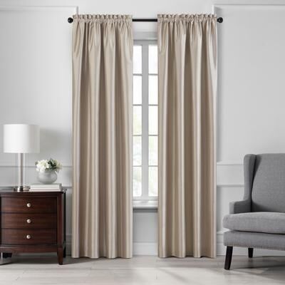 Threadmade Colette Faux Silk Blackout Window Curtain