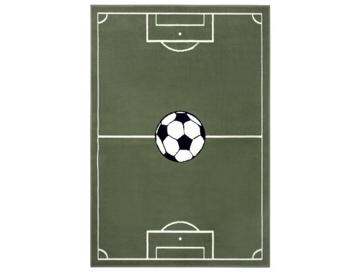 Hanse Home Kinderteppich Adventures, Dunkelgrün, Kunststoff, Fußball, rechteckig, 160x220 cm, für Fußbodenheizung geeignet, in verschiedenen Größen erhältlich, pflegeleicht, strapazierfähig, Teppiche & Böden, Teppiche, Teppich Kinderzimmer
