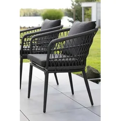 Gartensessel-Set Genua 2er-Set Dunkelgrau